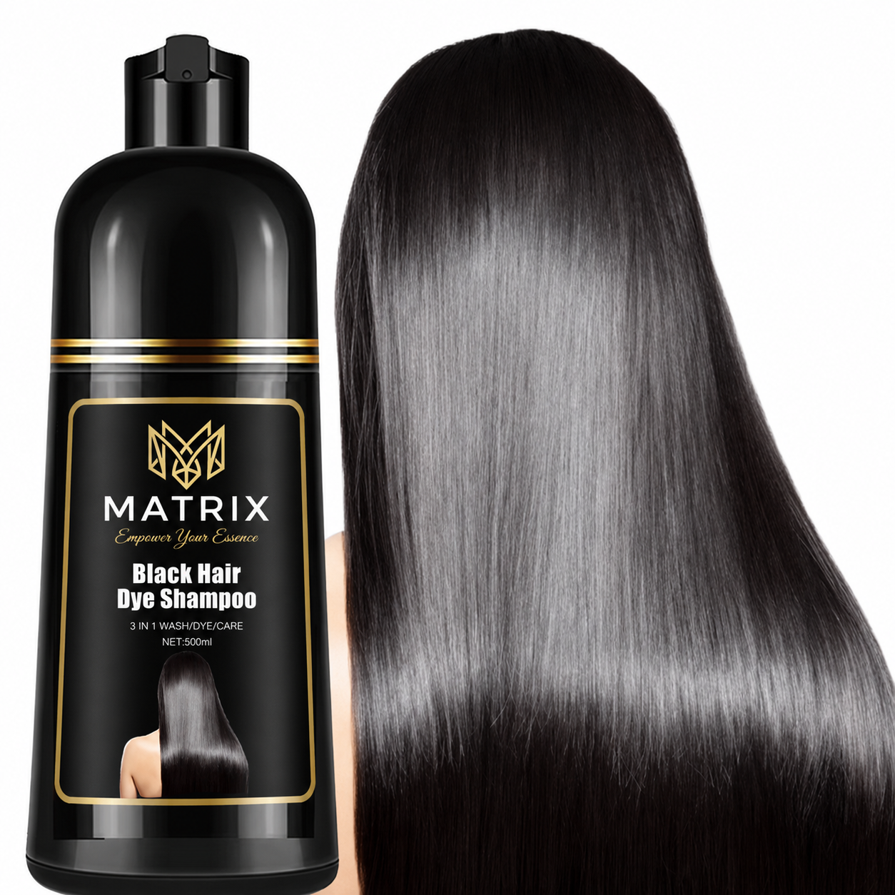 MATRIX black hair dye shampoo concept