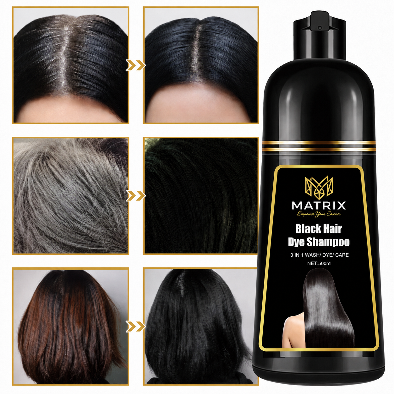 MATRIX hair dye before and after concept visual